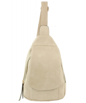 Fashion Flap Sling Backpack LQ210 BEIGE